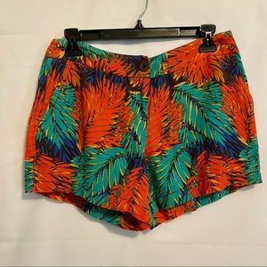Madison | Tropical Print Linen Shorts